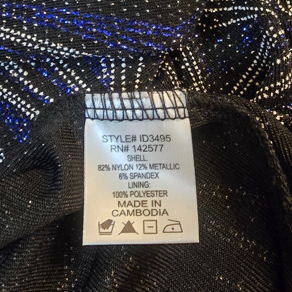 IRIS Black Shimmer Iridescent Mini Bodycon Club Dress sz M - Picture 10 of 11